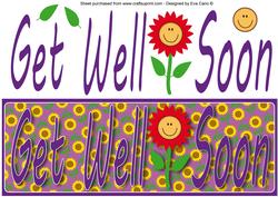 Get Well Soon with Flower Large Dl 3