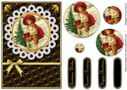 Vintage Boy in the Snow Pyramid (black)