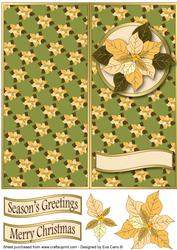 Cream Poinsettia Dl Cut and Fold (olive)