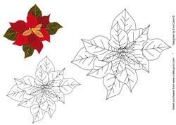 Poinsettia Digital Stamp