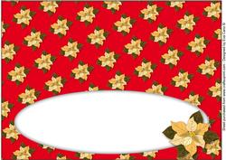 Cream Poinsettia Insert for Large Dl (red)