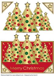 Buttons Christmas Trees Ii Front Over the Edge (red)