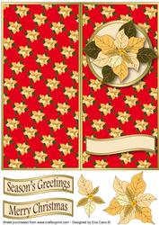 Cream Poinsettia Dl Cut and Fold (red)