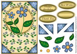 Blue Flowers Card Front