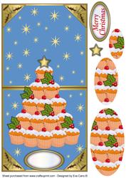 Cupcake Christmas Tree Over the Edge (blue)