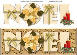 Noel with Cream Poinsettias Large Dl 3