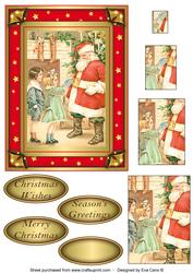 Vintage Santa with Kids Pyramid Topper 2