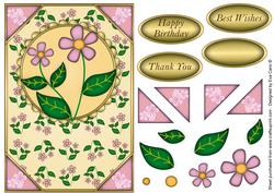 Pink Flowers Card Front
