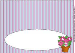 Pink Flowers Insert for Large Dl (blue)