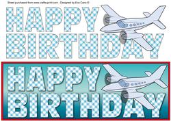 Happy Birthday with Plane Large Dl 4