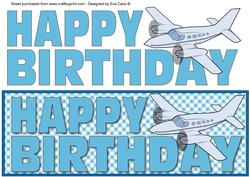 Happy Birthday with Plane Large Dl