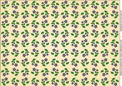Dark Blue Flowers Backing Paper (cream)