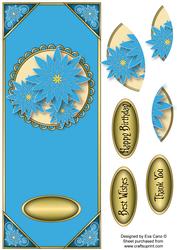 Oriental Blue Flowers Large Dl