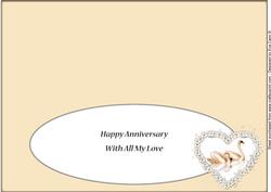 Swans and Heart Insert for Large Dl (cream)
