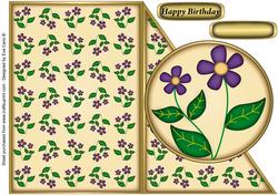 Dark Purple Flowers Cut and Fold