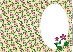 Bright Purple Flowers Insert 2 (cream)