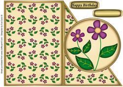 Bright Purple Flowers Cut and Fold
