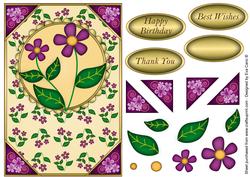 Bright Purple Flowers Card Front