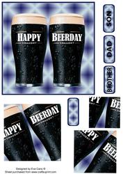 Happy 'beerday' Spiral Pyramid Topper