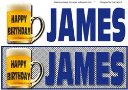 Happy Birthday James Large Dl (blue)