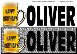 Happy Birthday Oliver Large Dl (black)