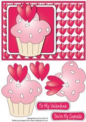 Valentine's Cupcake Decoupage