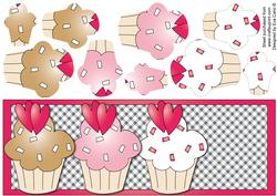 Valentine's Cupcakes Large Dl Multipyramid