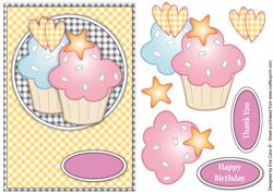 Cupcakes Card Front Decoupage