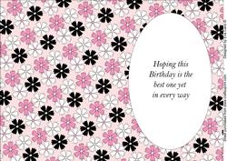Funky Flowers Birthday Insert (misty Rose)