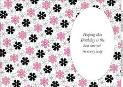Funky Flowers Birthday Insert (white)