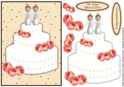 Wedding Cake with Two Brides
