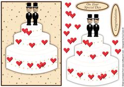 Wedding Cake with Two Grooms
