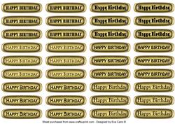 Medium Happy Birthday Tags (gold)