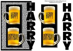 Happy Birthday Harry Over the Side (black)