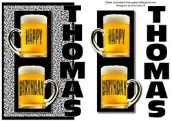 Happy Birthday Thomas Over the Side (black)