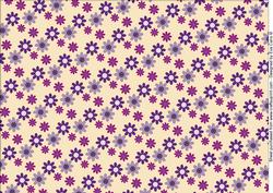 Purple Flowers Backing Paper (cream)