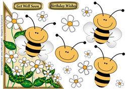 'bee' Happy Corner Topper with Decoupage