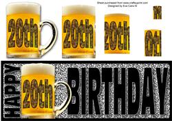 Happy 20th Birthday with Beer Long Dl