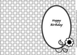 Black and White Flower Insert (birthday)