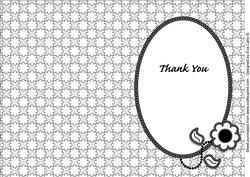 Black and White Flower Insert (thank You)