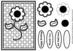 Black and White Flower Decoupage