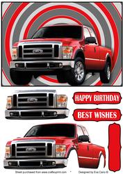 Red Pick-up Decoupage 2