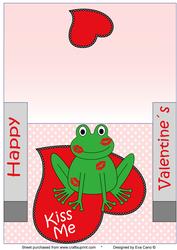 Kiss the Frog Stagger Card Valentines