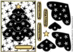 Black and White Multilayer Christmas Tree