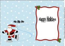 Skating Santa Insert Happy Holidays