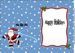 Skating Santa Insert 2 Happy Holidays