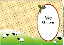 Cute Christmas Sheep Insert Merry Christmas