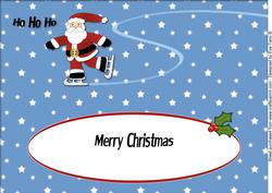 Skating Santa Large Dl Insert Merry Christmas