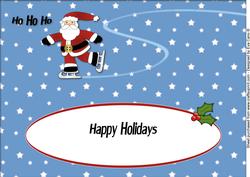 Skating Santa Large Dl Insert Happy Holidays