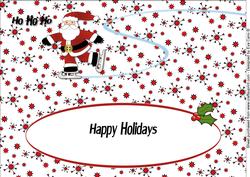 Skating Santa Large Dl Insert 2 Happy Holidays